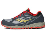 Saucony Cohesion TR14 Lace to Toe Trail Running Shoe, Navy/Grey/RED, 11.5 Wide US Unisex Big_Kid