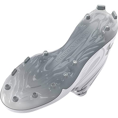 Under Armour Men's Command Mid Lacrosse MT TPU Cleat, (100) White/White/White, 8