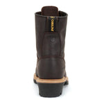 Carolina Elm 8” Unlined Logger Boots for Men - Unlined Leather Upper, Pillow Cushion Footbed, and Welted Oil- and Slip-Resistant Outsole, EH Rated 10.5 Brown