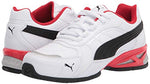 PUMA mens Respin Sneaker, Puma White-puma Black-puma Silver-high Risk Red, 11 US
