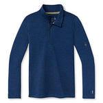 Smartwool Boys' 250 Baselayer Zip T Slim Fit Wool Alpine Blue Heather L