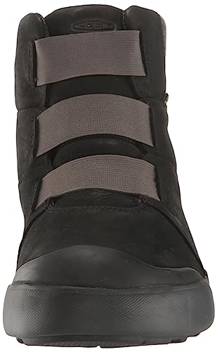 KEEN Women's Elle Winter Mid Height Insulated Waterproof Pull On Ankle Boots, Black/Magnet, 9 Medium US