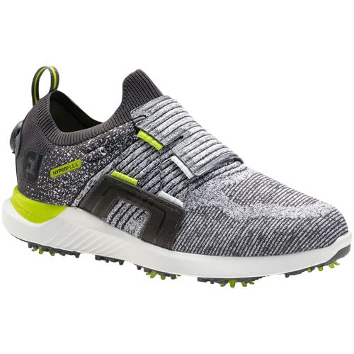 FootJoy Men's Hyperflex Boa Golf Shoes - Previous Season Style Grey/Green Medium 14