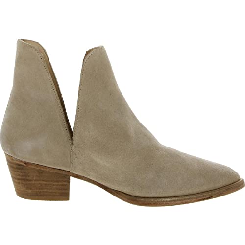Free People Charm Double V Ankle Boot for Women - Low Profile Stacked Heel, Pull-On Style, and Ankle-Height Design Camel Suede EU 39.5 (US Women's 9.5) M