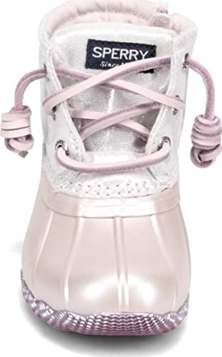 Sperry Saltwater Sparkle Textile Rain Boot, Lilac, 7 US Unisex Little Kid