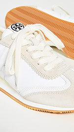 Tory Burch Women's Hank Sneakers, Snow White/Beige, 8 Medium US