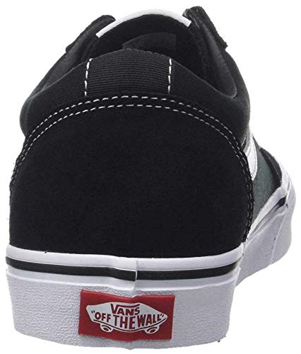 Vans Men's Ward Sneaker 7 Suede Canvas Black White
