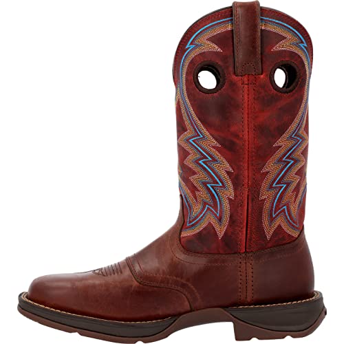 Durango Rebel Burnished Pecan Fire Brick Western Boot, Burnished Pecan And Fire Brick, Size 12(W)
