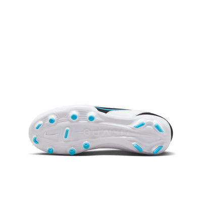 Nike Jr. Tiempo Legend 9 Club MG Little/Big Kids' Multi-Ground Soccer Cleats/Size White/Black Baltic Blue 4
