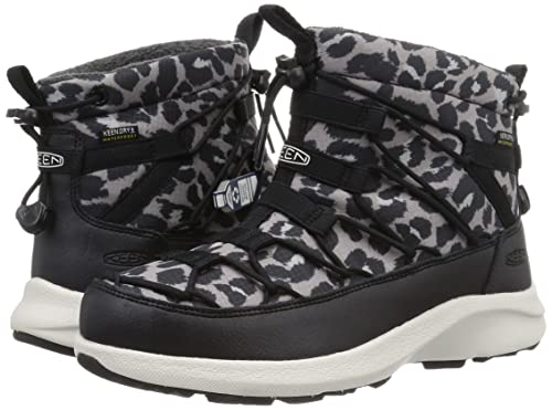 KEEN Women's Uneek SNK 2 Waterproof Chukka Boot, Animal Print/Silver Birch, 8