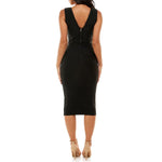 bebe Classic Bandage V-Neck Midi Dress Black XL