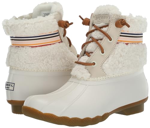 Sperry Women's Saltwater Sherpa Rain Boot, Rainbow Ivory, 10