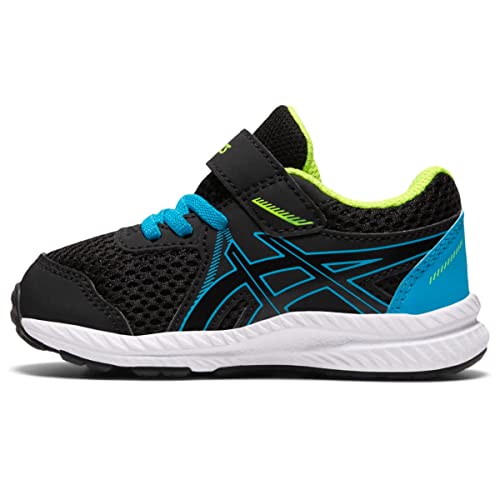ASICS Baby Boy's Contend 7 TS (Toddler) Black/Digital Aqua 9 Toddler M