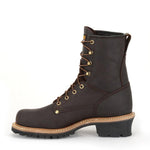 Carolina Elm 8” Unlined Logger Boots for Men - Unlined Leather Upper, Pillow Cushion Footbed, and Welted Oil- and Slip-Resistant Outsole, EH Rated 10.5 Brown