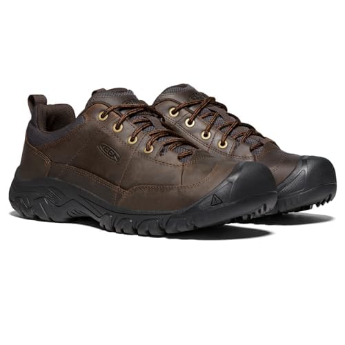KEEN Men's Targhee 3 Oxford Casual Hiking Shoes, Dark Earth/Mulch, 12 Wide