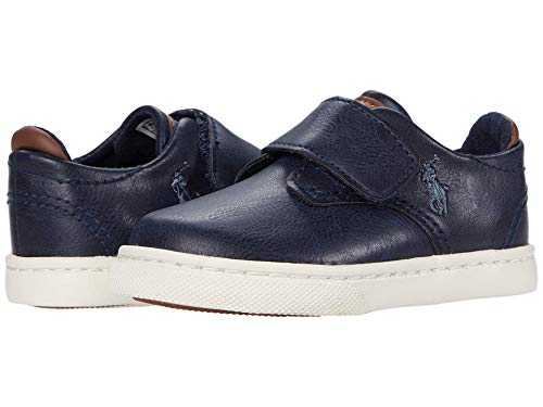 POLO RALPH LAUREN Baby Boy's Thurston EZ Sneaker (Toddler) Navy Burnished/Grey Pony 5 Toddler M