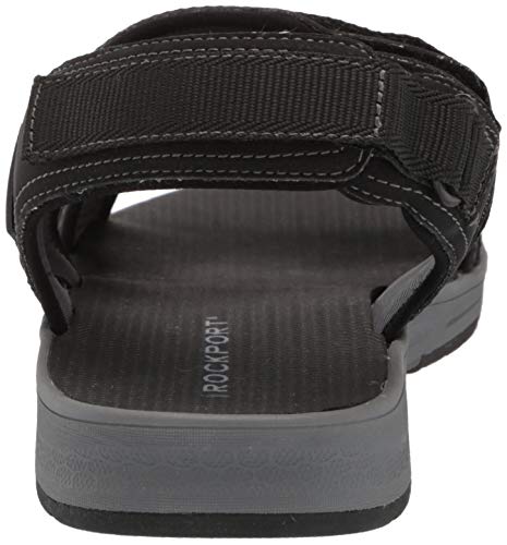 Rockport Men's Lucky Bay Sport 3 Strap Sandal, Black NBK, 10