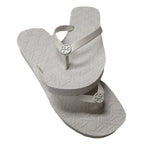 Tory Burch 82563 Caning Ivory Pearl Off White Women's Flip Flop Sandal Size 8