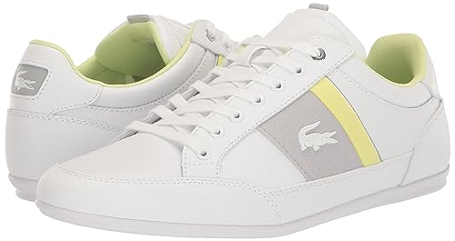 Lacoste Mens Chaymon Sneakers, Wht/Lt Grn, 9