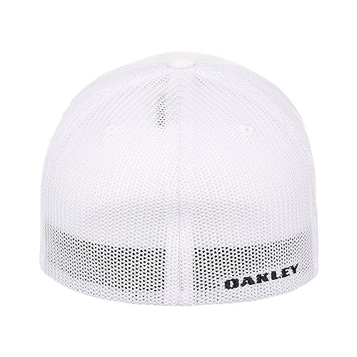 Oakley Indy Hologram Patch Trucker Stretch-Fitted Hat (White, L/X)