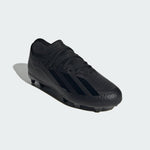 adidas X Crazyfast.3 Firm Ground Sneaker, Core Black/Core Black/Core Black, 12 US Unisex Little Kid