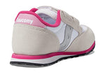 Saucony Jazz Hook & Loop Seasonals Sneaker, White/Silver, 5 US Unisex Little Kid