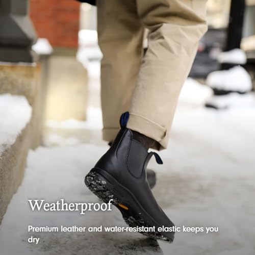 Blundstone 2241 Men's All-Terrain Thermal Series Waterproof Premium Leather Chelsea Boots with Insulated Shearling Footbed & Shock Absorption, Black, 7.5 US Men / 6.5 AU