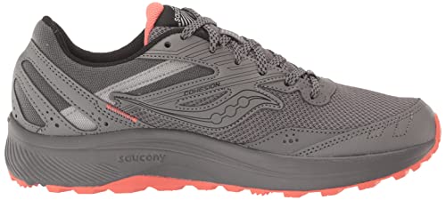 Saucony Women's Cohesion TR15 Trail Running Shoe, Charcoal/Coral, 7.5