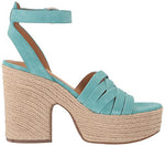 Marc Fisher LTD Women's Oaten Wedge Sandal, Medium Blue 420, 5