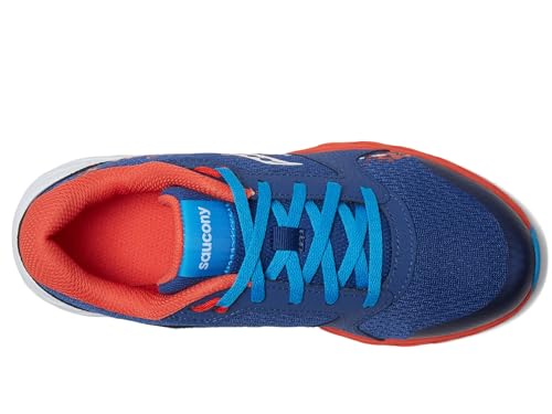 Saucony® Kids Wind 2.0 Sneakers for Kids – EVA Insole – Padded Tongue and Colar = Round Toe Cap Navy/Red/White 3.5 Big Kid M