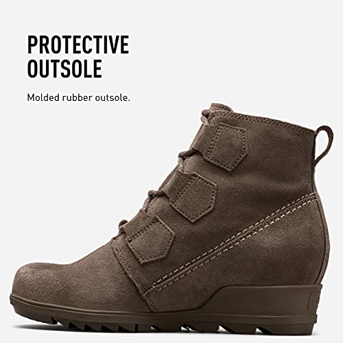 SOREL - Women's Evie Lace Waterproof Suede Ankle Bootie, Major, 8 M US