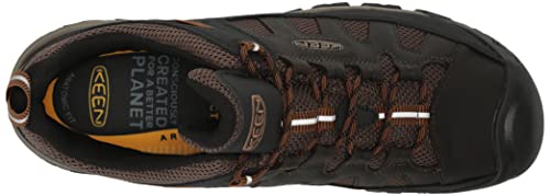 KEEN Men's Targhee Vent Low Height Breathable Hiking Shoes, Black Olive/Golden Brown, 9.5