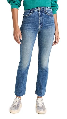 MOTHER Women's The Hustler Ankle Fray Jeans, Healing Jar, Blue, 27