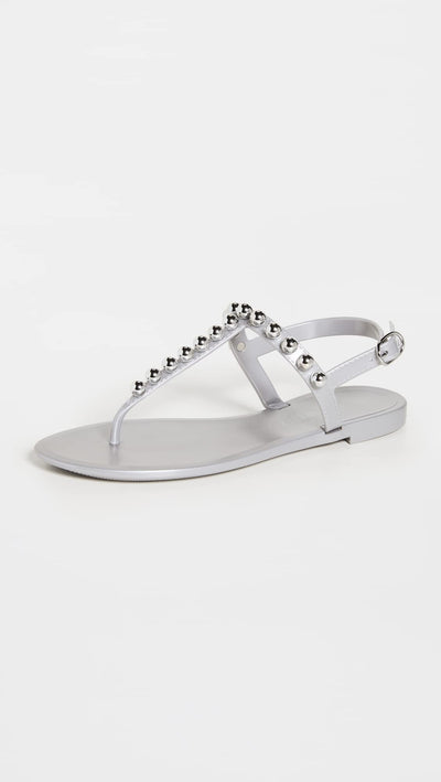Stuart Weitzman Women's Goldie Jelly, Silver Tonal, 9 Medium US