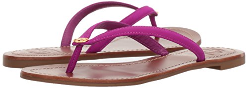 Tory Burch Terra Thong Flip Flops Leather Thong Sandals (7, Violet Glow)