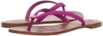 Tory Burch Terra Thong Flip Flops Leather Thong Sandals (7, Violet Glow)