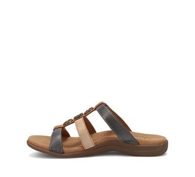 Taos Prize 4 Women's Walking Sandal - Stylish and Adjustable Three Strap Open Back Slide On Walking Sandal with Premium Arch Support and Cushioning for All Day Comfort Steel Multi 11 M US
