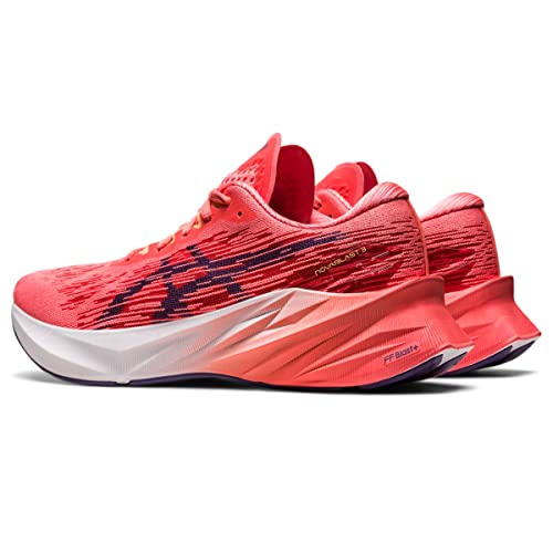 ASICS Women's NOVABLAST 3 Running Shoes, 5, Papaya/Dusty Purple