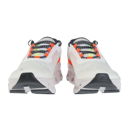 On Men's Cloudmonster Sneakers, Undyed-White | Flame, 7.5 Medium US