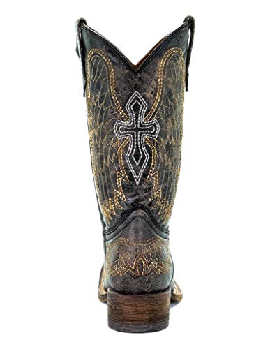 Corral Boots Boy's A1032 (Little Kid/Big Kid) Black/Silver/Gold 4.5 Big Kid M
