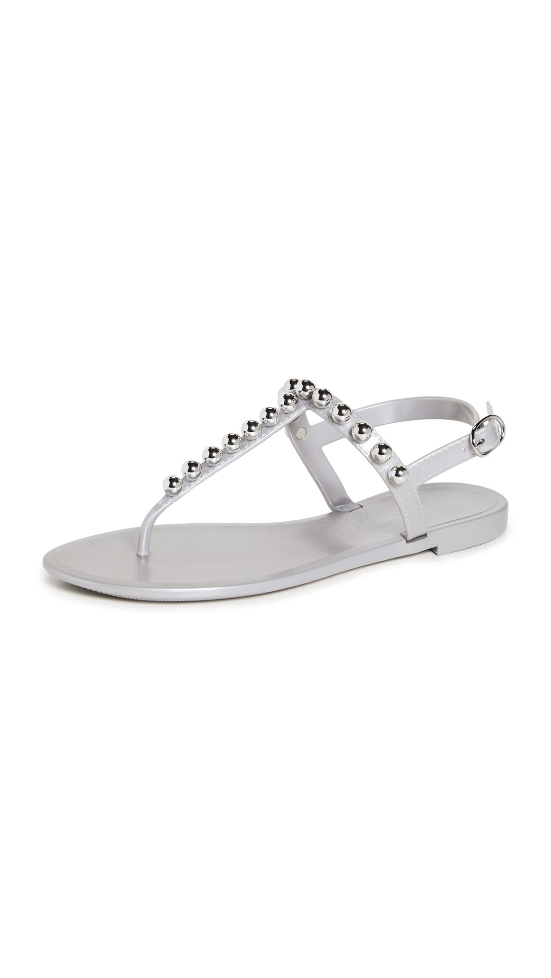 Stuart Weitzman Women's Goldie Jelly, Silver Tonal, 9 Medium US