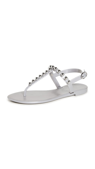 Stuart Weitzman Women's Goldie Jelly, Silver Tonal, 9 Medium US