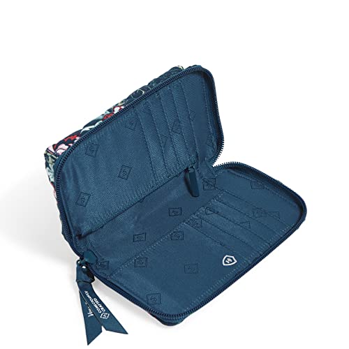 Vera Bradley Women's Cotton Smartphone Wristlet With RFID Protection, Rose Toile - Recycled Cotton, One Size