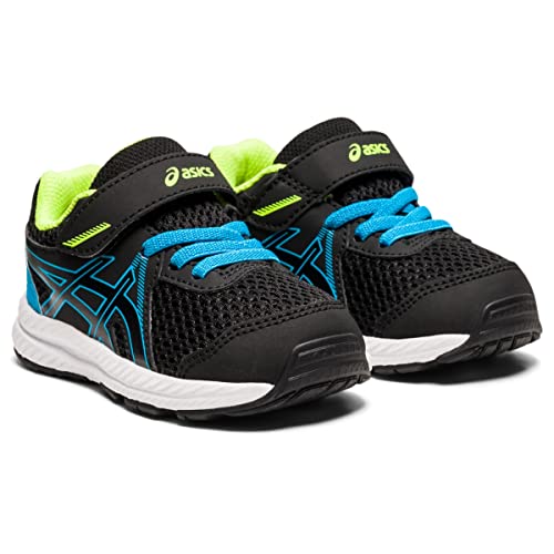 ASICS Baby Boy's Contend 7 TS (Toddler) Black/Digital Aqua 9 Toddler M