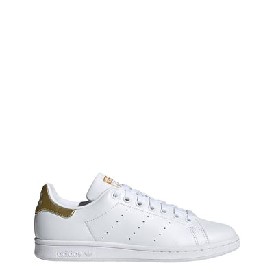 adidas Originals Women's Stan Smith (End Plastic Waste) Sneaker, White/White/Gold Metallic, 6