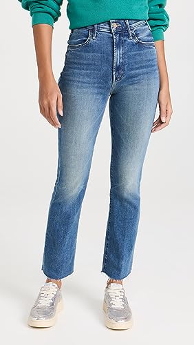 MOTHER Women's The Hustler Ankle Fray Jeans, Healing Jar, Blue, 27