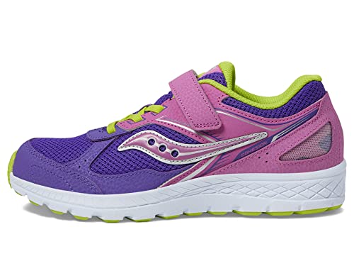 Saucony Cohesion 14 Alternative Closure Sneaker, Purple/Green, 12 US Unisex Big Kid