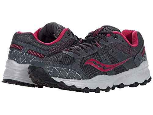 Saucony Women's Grid Raptor TR 2 Running Shoe, Charcoal/Pink, 5