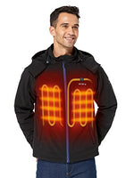ORORO Men's Heated Jacket with Detachable Hood and Battery Pack (Black&Blue, S)