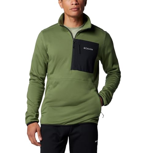 Columbia Men's Hike Half Zip II, Canteen/Canteen/Black, Medium